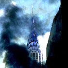 Paolo Gotti_VISIONS_New York 1993: La punta del "Crysler" tra fumi e nuvole